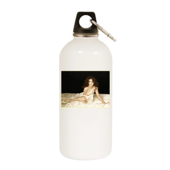 Emmy Rossum White Water Bottle With Carabiner