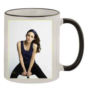 Emmy Rossum 11oz Colored Rim & Handle Mug