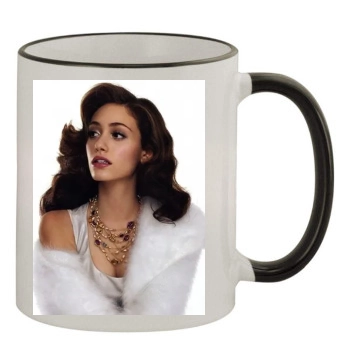 Emmy Rossum 11oz Colored Rim & Handle Mug