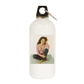 Emmy Rossum White Water Bottle With Carabiner