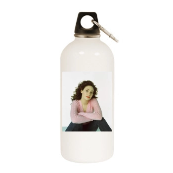 Emmy Rossum White Water Bottle With Carabiner