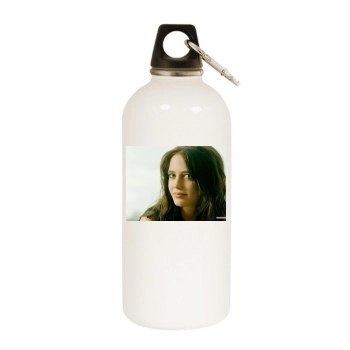 Eva Green White Water Bottle With Carabiner