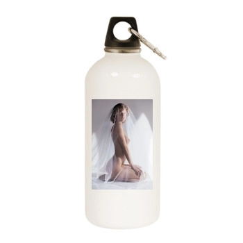 Eva Herzigova White Water Bottle With Carabiner