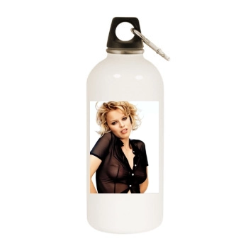 Eva Herzigova White Water Bottle With Carabiner