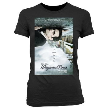 Wayward Pines (2014) Women's Junior Cut Crewneck T-Shirt