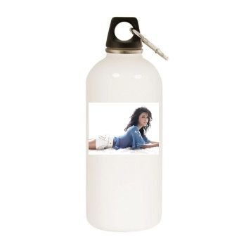 Eva Longoria White Water Bottle With Carabiner