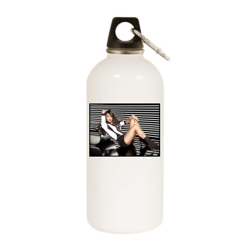 Eva Longoria White Water Bottle With Carabiner