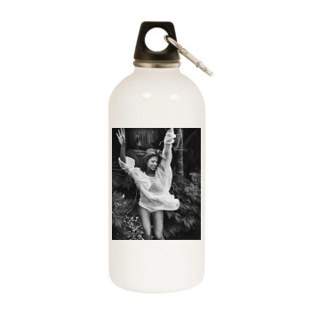 Eva Mendes White Water Bottle With Carabiner