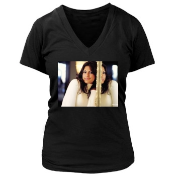 Eva Mendes Women's Deep V-Neck TShirt