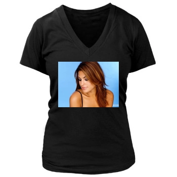 Eva Mendes Women's Deep V-Neck TShirt