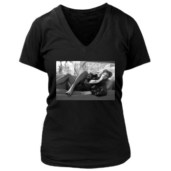 Eva Mendes Women's Deep V-Neck TShirt