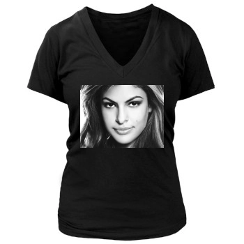 Eva Mendes Women's Deep V-Neck TShirt