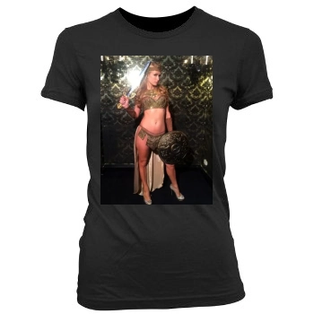 Paris Hilton Women's Junior Cut Crewneck T-Shirt