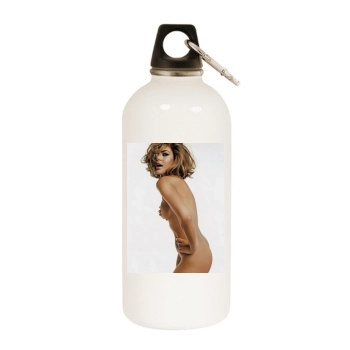 Eva Mendes White Water Bottle With Carabiner