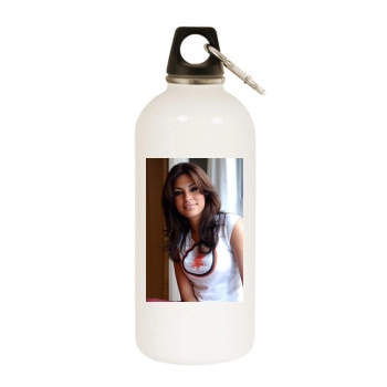 Eva Mendes White Water Bottle With Carabiner