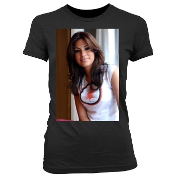 Eva Mendes Women's Junior Cut Crewneck T-Shirt