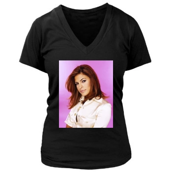 Eva Mendes Women's Deep V-Neck TShirt