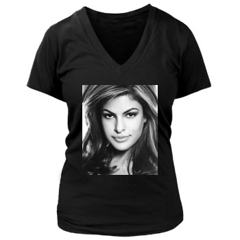 Eva Mendes Women's Deep V-Neck TShirt