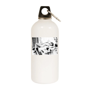 Eva Mendes White Water Bottle With Carabiner