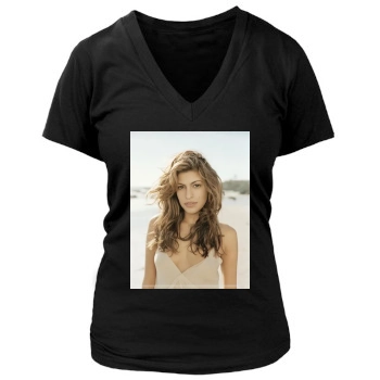 Eva Mendes Women's Deep V-Neck TShirt