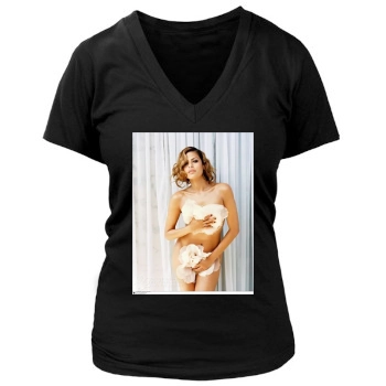 Eva Mendes Women's Deep V-Neck TShirt