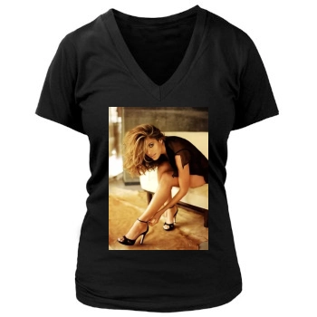 Eva Mendes Women's Deep V-Neck TShirt