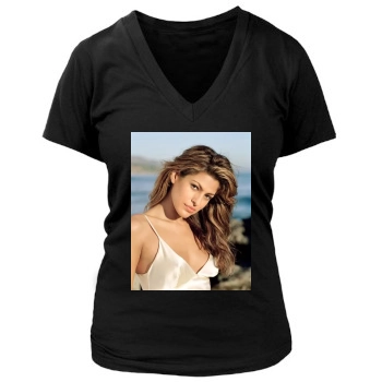 Eva Mendes Women's Deep V-Neck TShirt