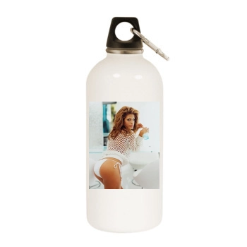 Eva Mendes White Water Bottle With Carabiner