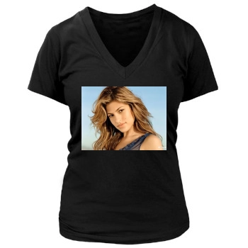 Eva Mendes Women's Deep V-Neck TShirt