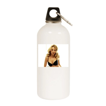 Eva Padberg White Water Bottle With Carabiner