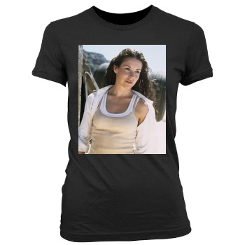 Evangeline Lilly Women's Junior Cut Crewneck T-Shirt