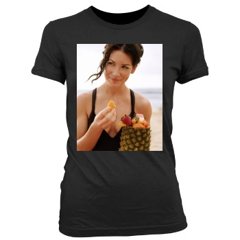 Evangeline Lilly Women's Junior Cut Crewneck T-Shirt