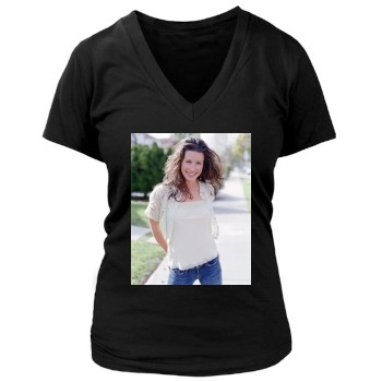 Evangeline Lilly Women's Deep V-Neck TShirt