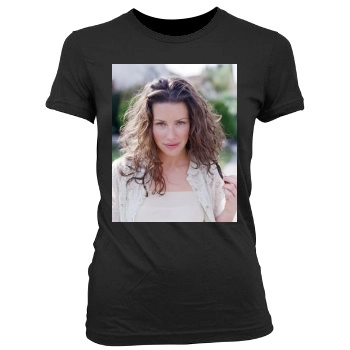 Evangeline Lilly Women's Junior Cut Crewneck T-Shirt