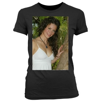 Evangeline Lilly Women's Junior Cut Crewneck T-Shirt