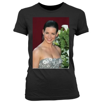 Evangeline Lilly Women's Junior Cut Crewneck T-Shirt