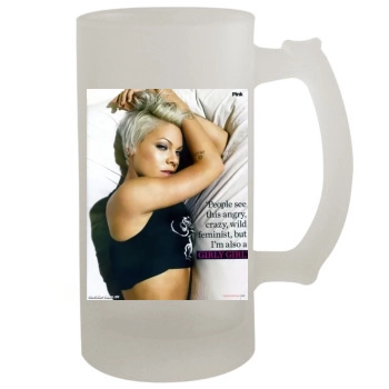 Pink 16oz Frosted Beer Stein