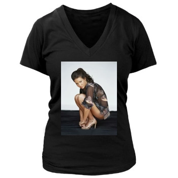 Evangeline Lilly Women's Deep V-Neck TShirt