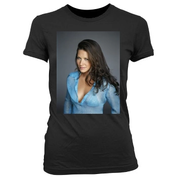 Evangeline Lilly Women's Junior Cut Crewneck T-Shirt