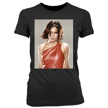 Famke Janssen Women's Junior Cut Crewneck T-Shirt