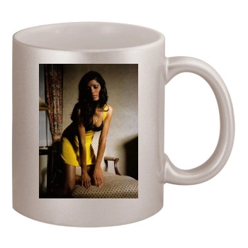 Freida Pinto 11oz Metallic Silver Mug