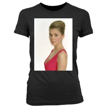 Rosamund Pike Women's Junior Cut Crewneck T-Shirt