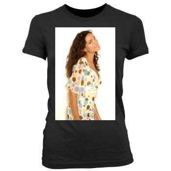 Rosario Dawson Women's Junior Cut Crewneck T-Shirt