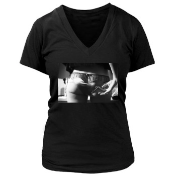 Rosie Huntington-Whiteley Women's Deep V-Neck TShirt