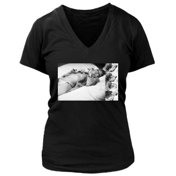 Rosie Huntington-Whiteley Women's Deep V-Neck TShirt