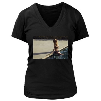 Rosie Huntington-Whiteley Women's Deep V-Neck TShirt