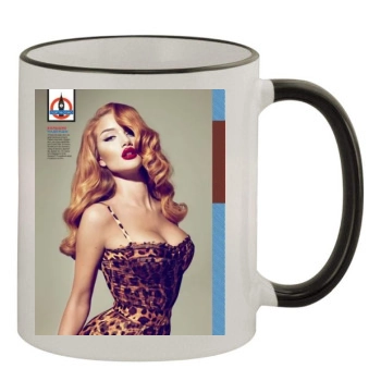 Rosie Huntington-Whiteley 11oz Colored Rim & Handle Mug