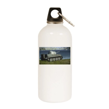 World of Tanks White Water Bottle With Carabiner