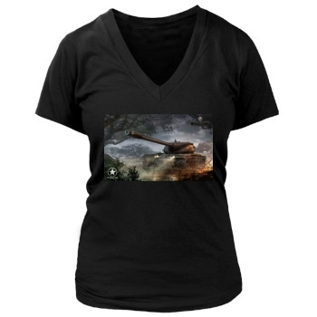 World of Tanks Women's Deep V-Neck TShirt