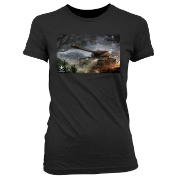 World of Tanks Women's Junior Cut Crewneck T-Shirt